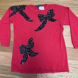Vintage  bow  sweater silk and angora  and wool by Work in Progress Size 3X